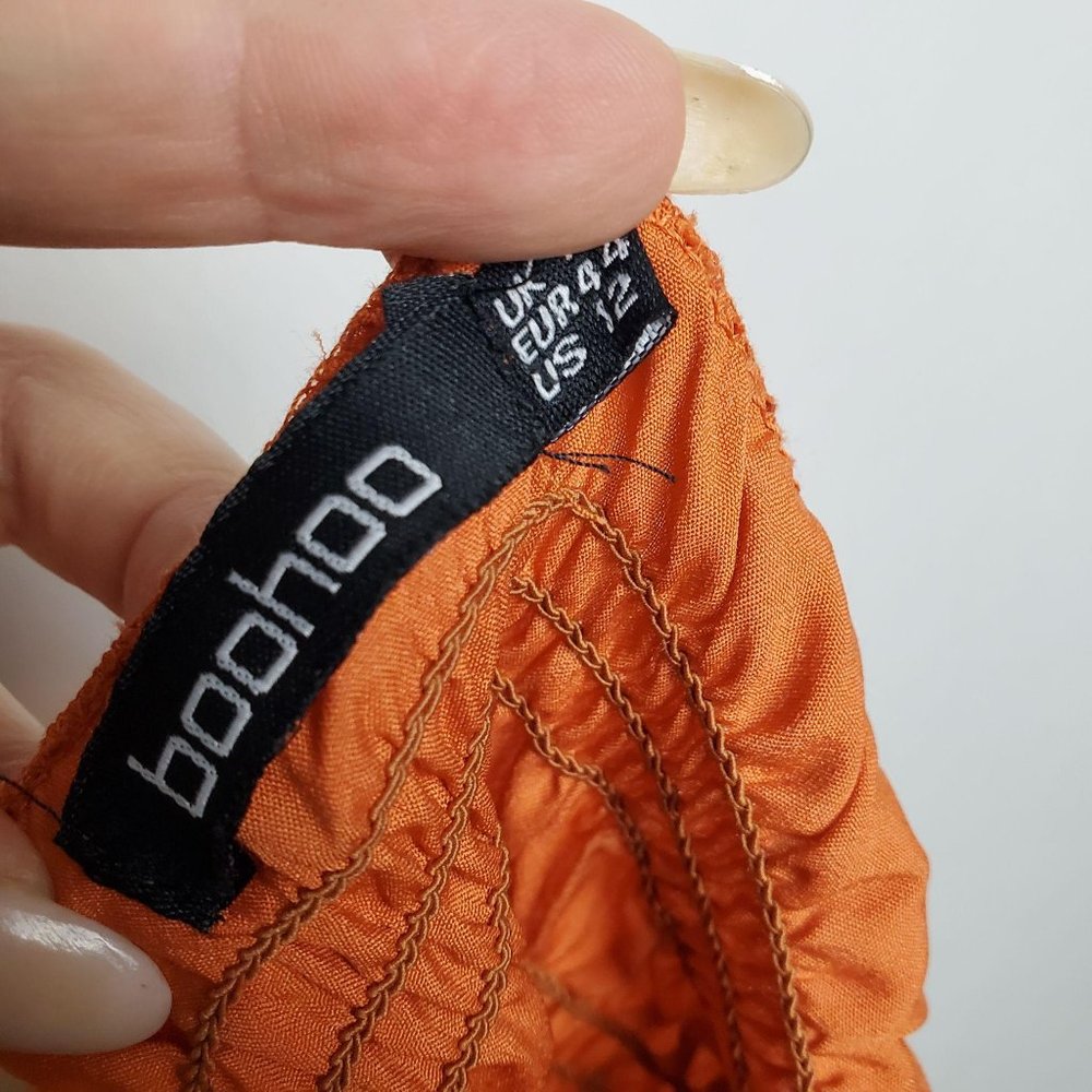 Boohoo Orange Ruffle Strap Top - Picture 3 of 5